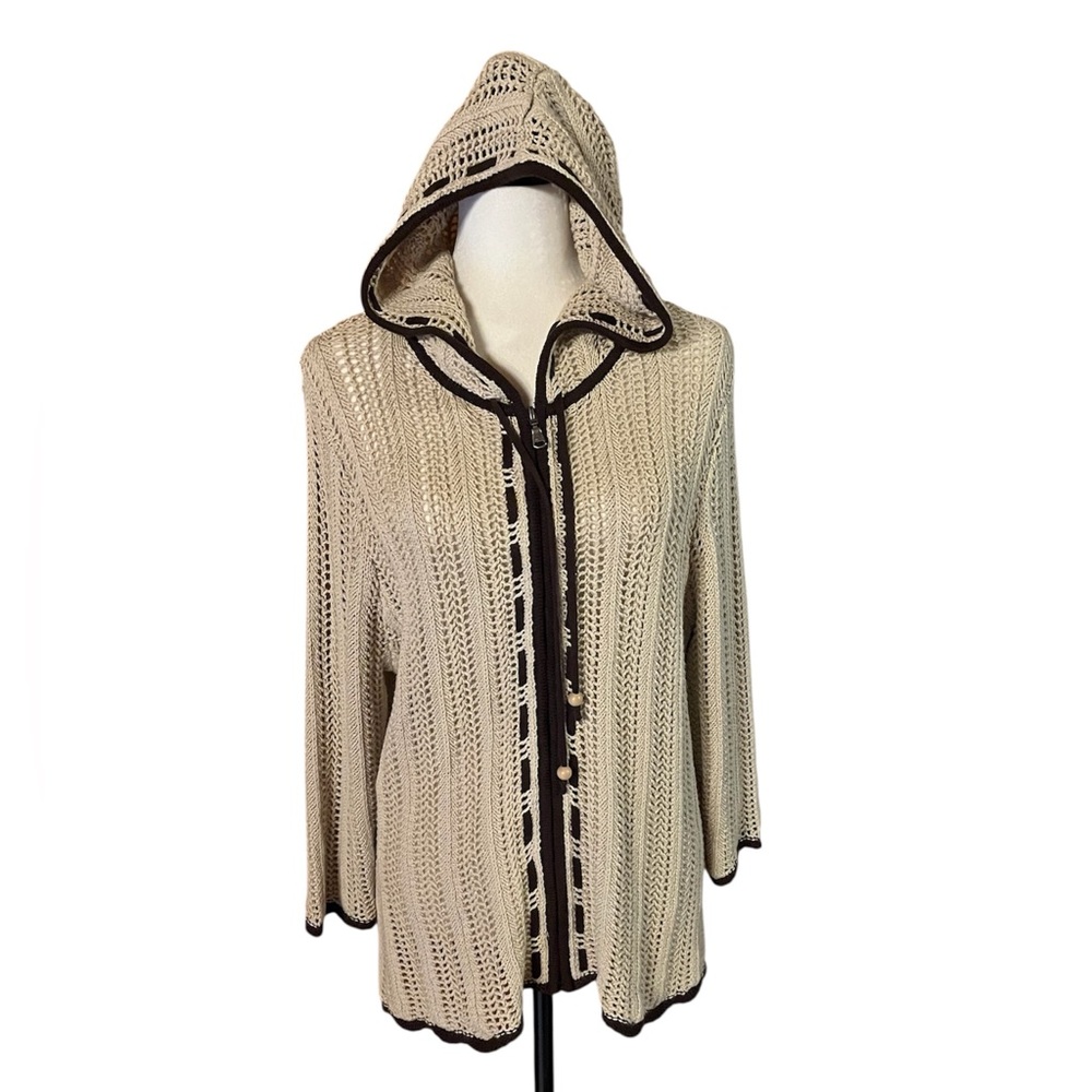 Eddie Bauer Crochet Hoodie Cardigan Jacket XL